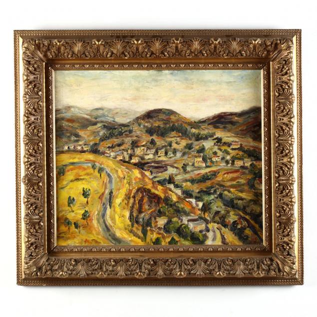 vintage-mid-century-continental-landscape-painting