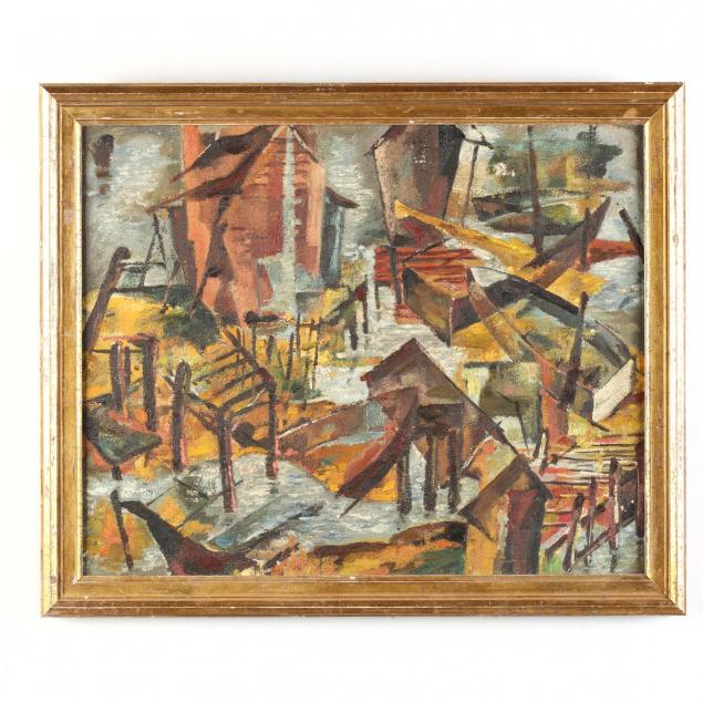 mid-century-cubist-view-of-a-harbor