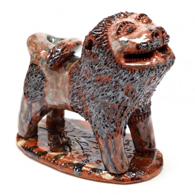 nc-folk-pottery-billy-ray-hussey-lion-figurine