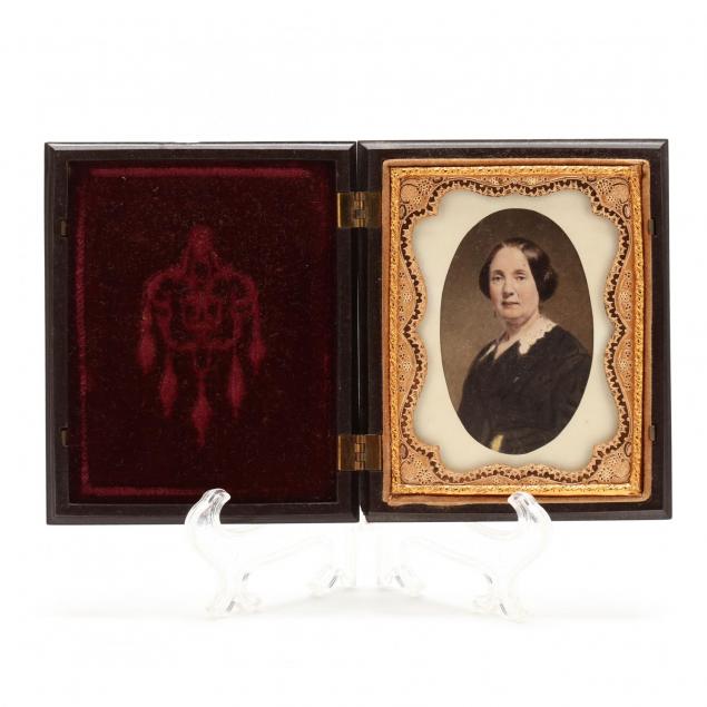 quarter-plate-thermoplastic-case-with-tinted-albumen-print-of-a-mature-lady