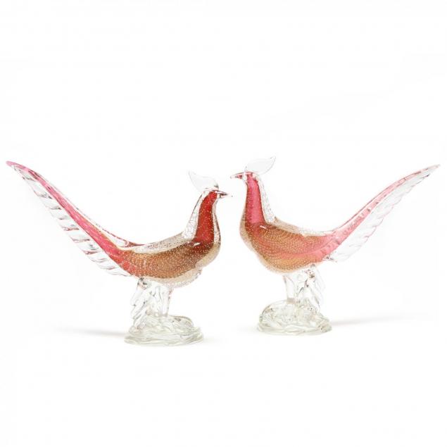 barovier-toso-pair-of-glass-pheasants
