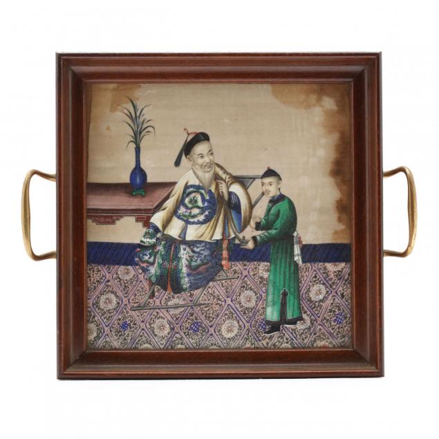 antique-chinese-painted-silk-tray