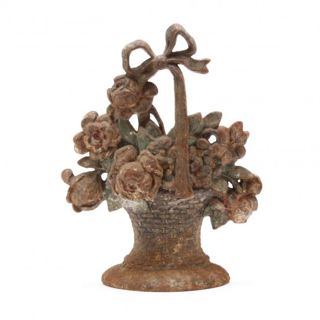 antique-cast-iron-flower-basket-doorstop
