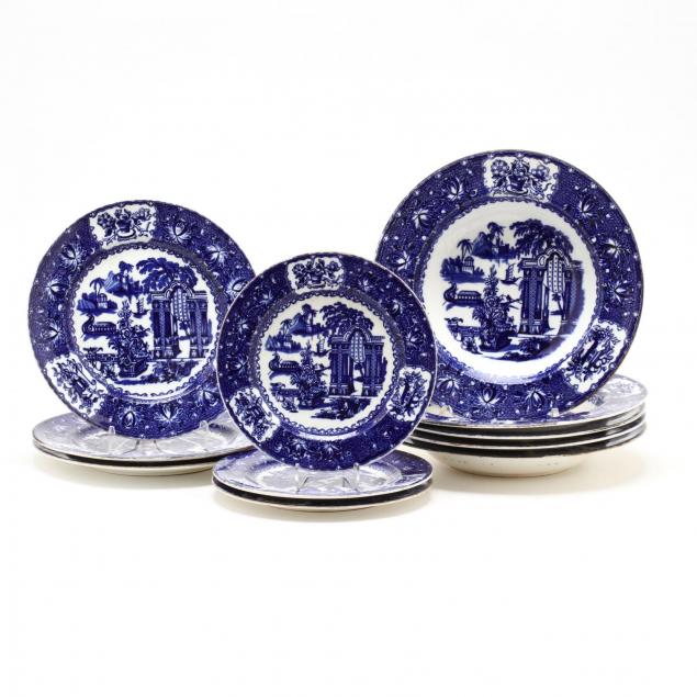 eleven-pieces-of-copeland-blue-transferware