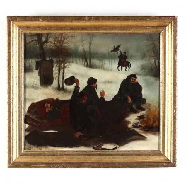 antique-painting-of-a-military-encampment-in-winter