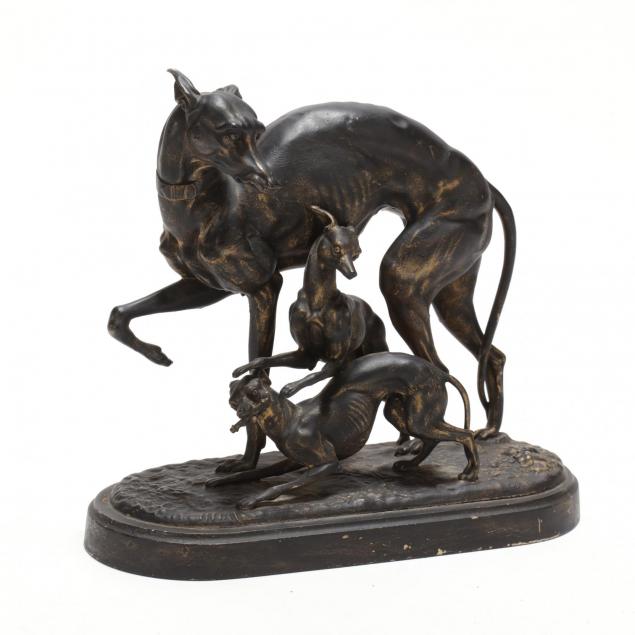 sculpture-of-three-greyhounds-in-the-style-of-pierre-jules-mene