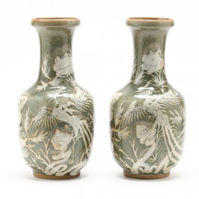 pair-of-chinese-vintage-phoenix-celadon-vases