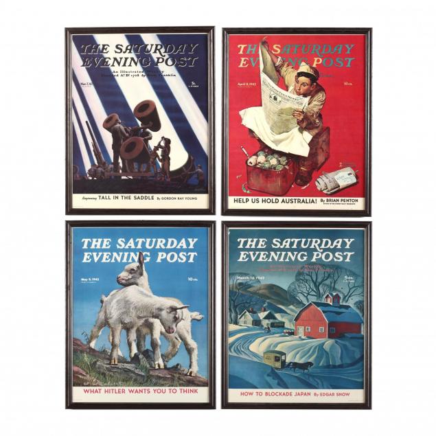 group-of-4-framed-vintage-i-saturday-evening-post-i-posters