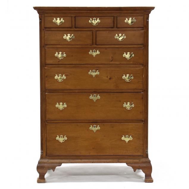 southern-chippendale-walnut-tall-chest-of-drawers