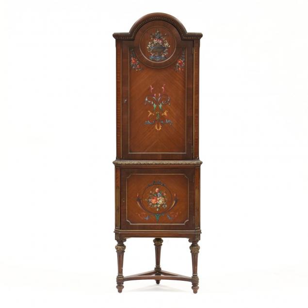 adam-style-painted-diminutive-corner-cabinet
