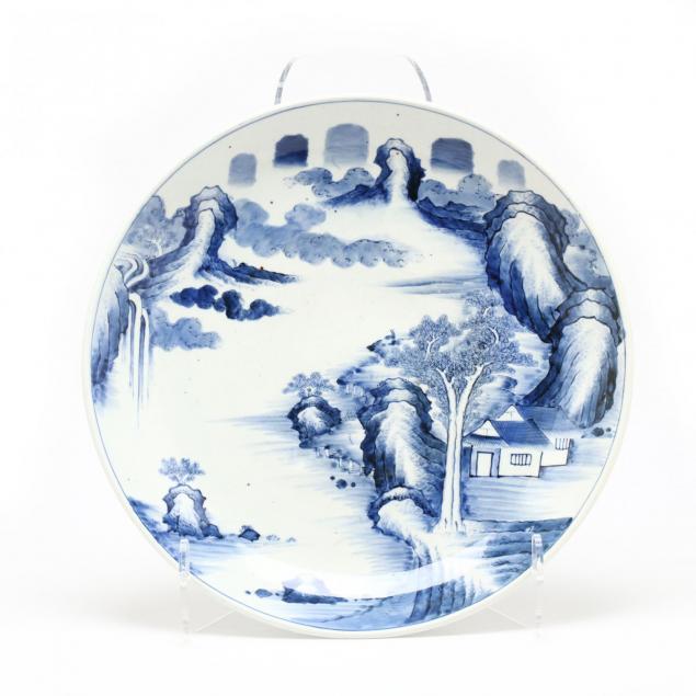 a-large-japanese-blue-and-white-porcelain-charger