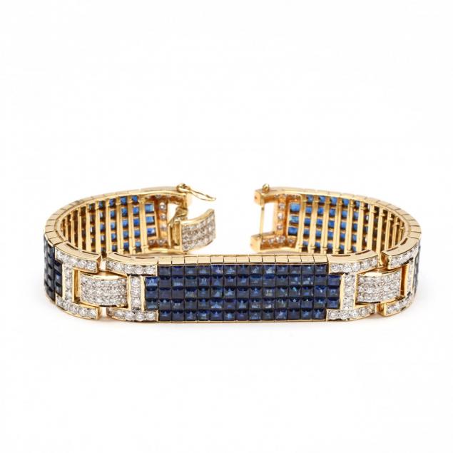 18kt-gold-sapphire-and-diamond-bracelet