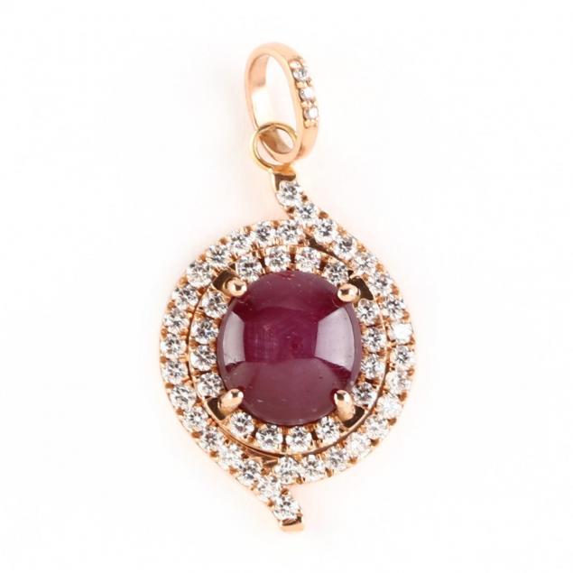 18kt-rose-gold-star-ruby-and-diamond-pendant