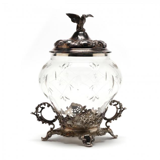 victorian-silverplate-and-glass-lidded-punch-bowl