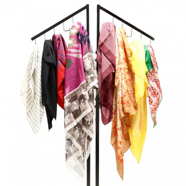 an-assortment-of-eight-designer-scarves