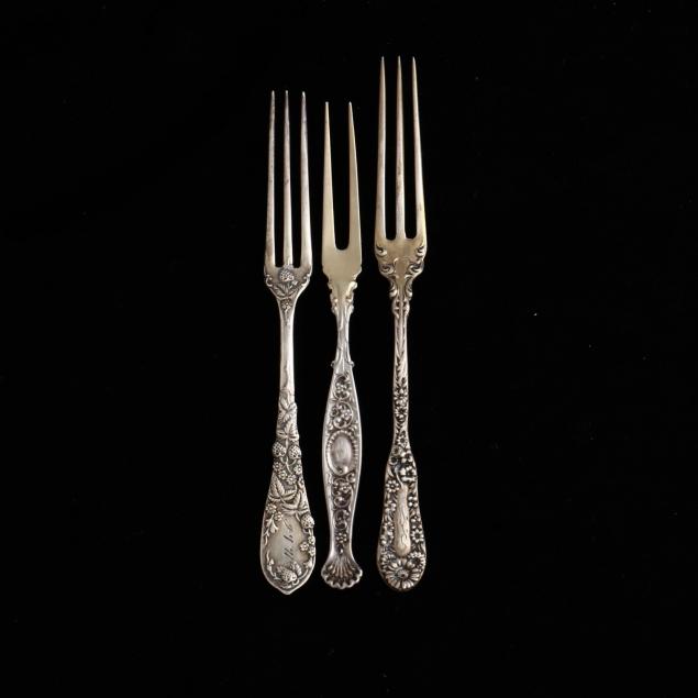 three-sterling-silver-strawberry-forks