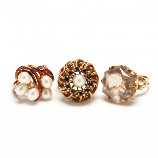 three-14kt-gold-and-gem-set-rings