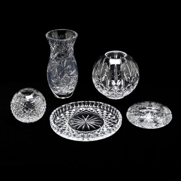 waterford-group-of-five-crystal-decorative-items