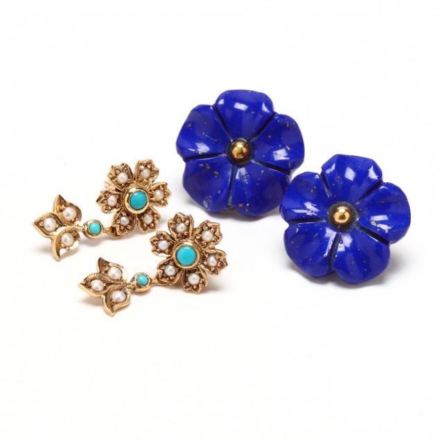 two-pairs-floral-motif-earrings