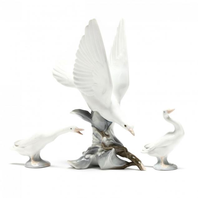 three-lladro-bird-figurines