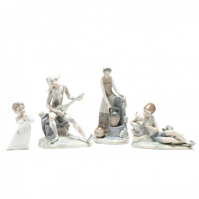 four-lladro-nao-porcelain-figurines