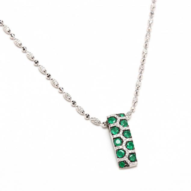 18kt-white-gold-diamond-and-emerald-necklace-italy
