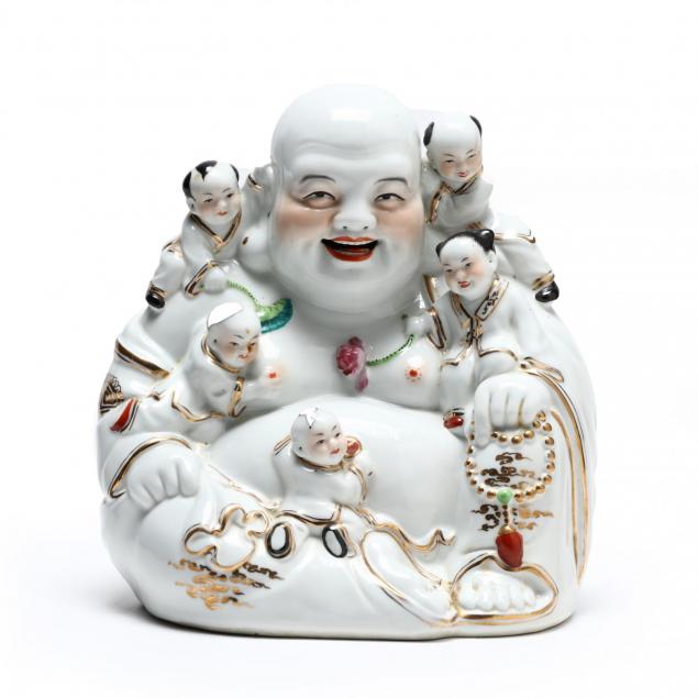 a-vintage-porcelain-figure-of-the-laughing-buddha-with-five-children