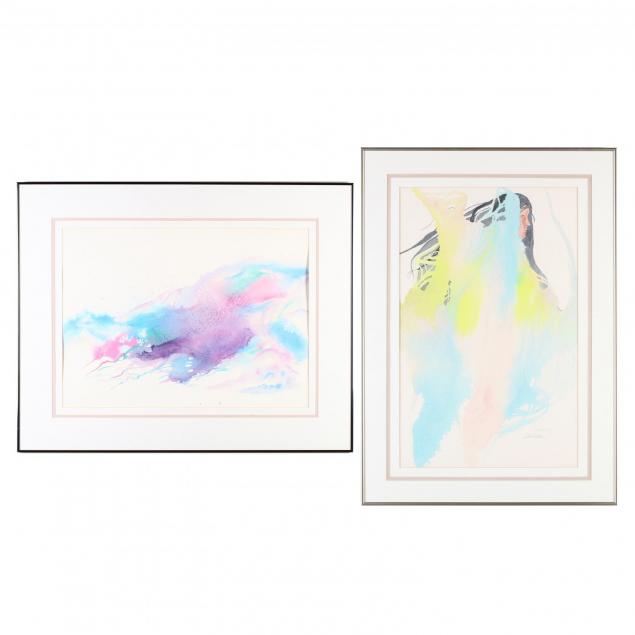 two-framed-mixed-media-works-on-paper