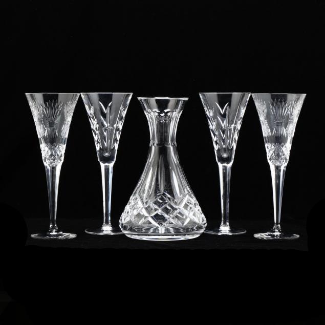 waterford-crystal-decanter-and-toasting-flutes
