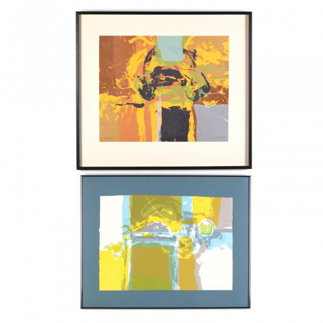 robert-davis-american-20th-c-two-abstract-screenprints