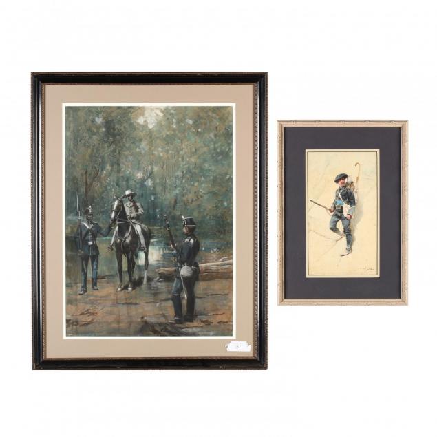 two-19th-century-watercolors-illustrating-military-costume