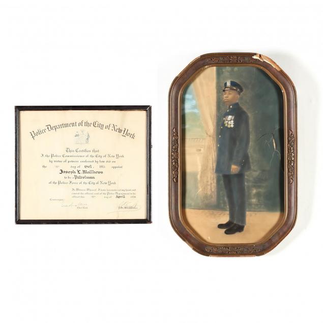 vintage-portrait-of-a-new-york-police-officer-with-framed-certificate