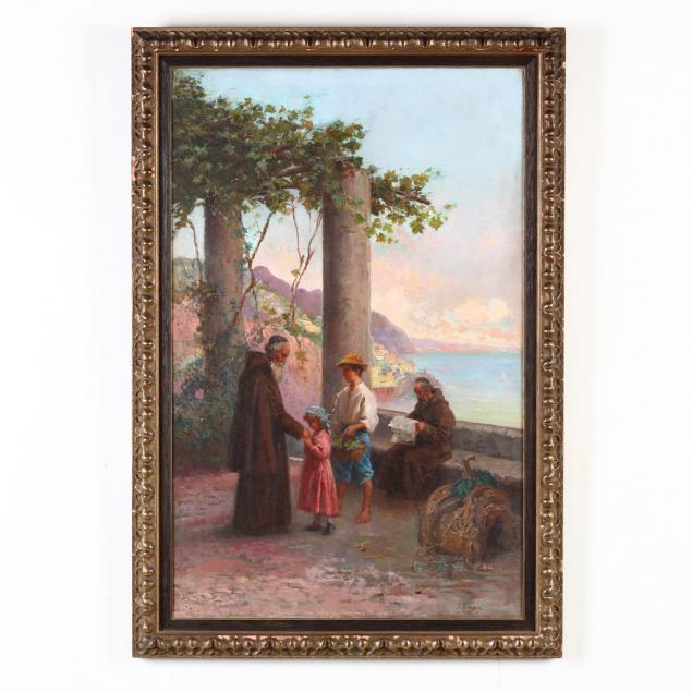 s-ferrazzi-italian-19th-20th-c-monks-children-in-a-loggia