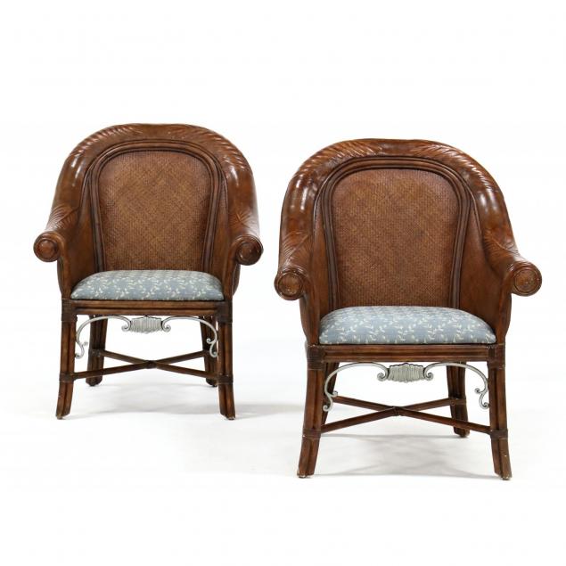 pair-of-contemporary-rattan-style-arm-chairs