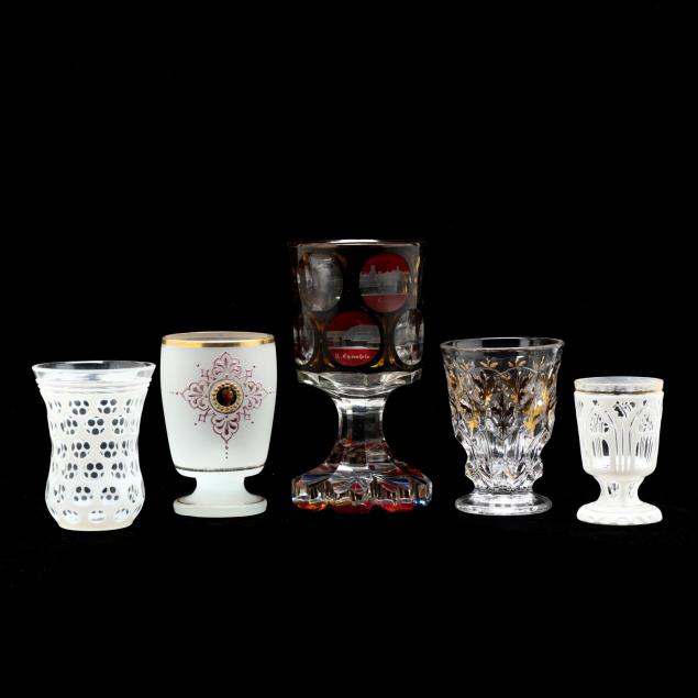group-of-antique-glass-goblets