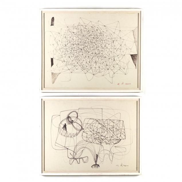 kenneth-ness-nc-1903-2001-pair-of-large-abstract-drawings