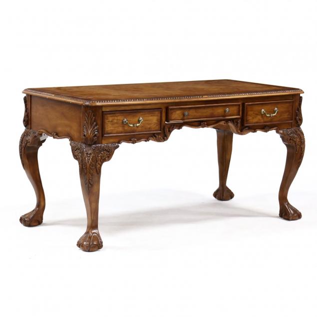 chippendale-style-carved-mahogany-executive-desk