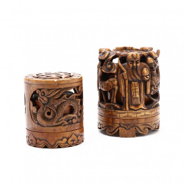 two-chinese-finely-carved-hardstone-incense-burners