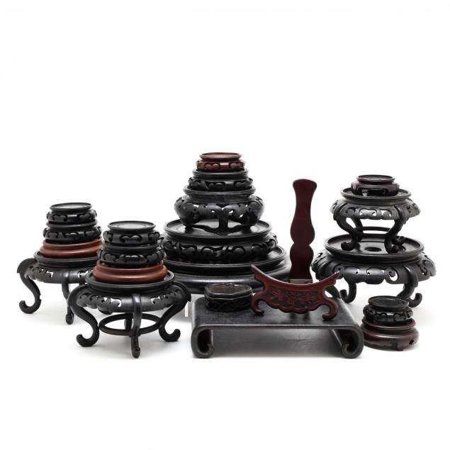 group-of-chinese-hardwood-stands