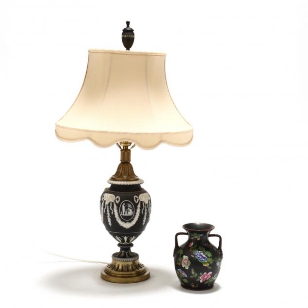 antique-wedgwood-lamp-and-vase