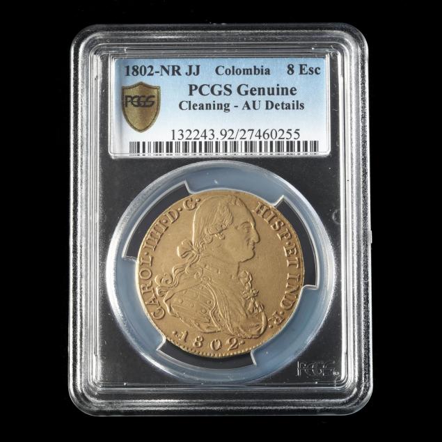 columbia-1802-nr-jj-gold-8-escudos-pcgs-secure-genuine