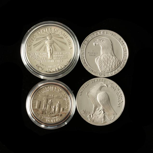 three-modern-commemorative-proof-silver-dollars