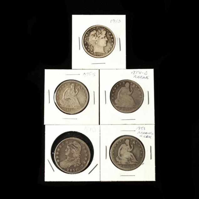five-circulated-halves-1810-1910