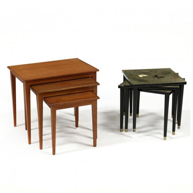 two-sets-of-vintage-nesting-tables