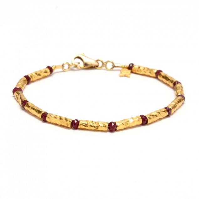 gold-and-ruby-bead-bracelet-ara