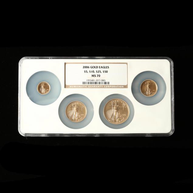 2006-four-coin-gold-american-eagle-denomination-set-ngc-ms70