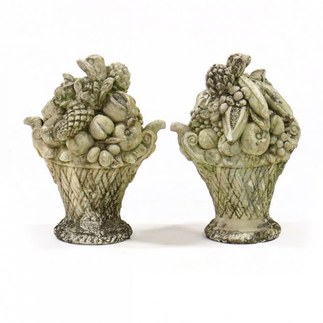 pair-of-vintage-cast-stone-fruit-baskets