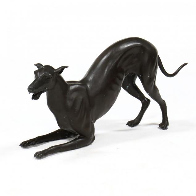 bronze-figure-of-a-playful-hound