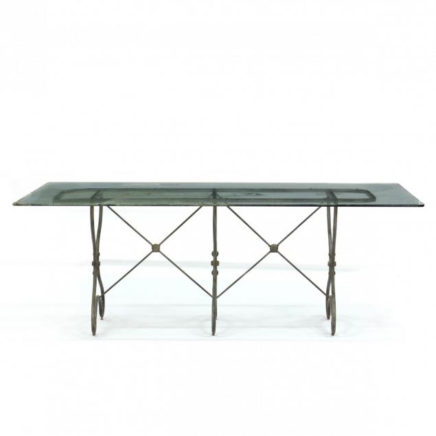 contemporary-trestle-base-patio-table