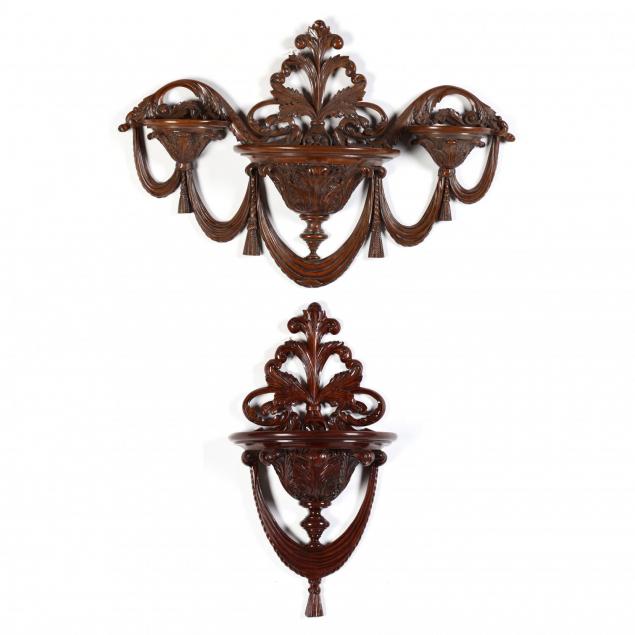 maitland-smith-two-carved-mahogany-wall-brackets